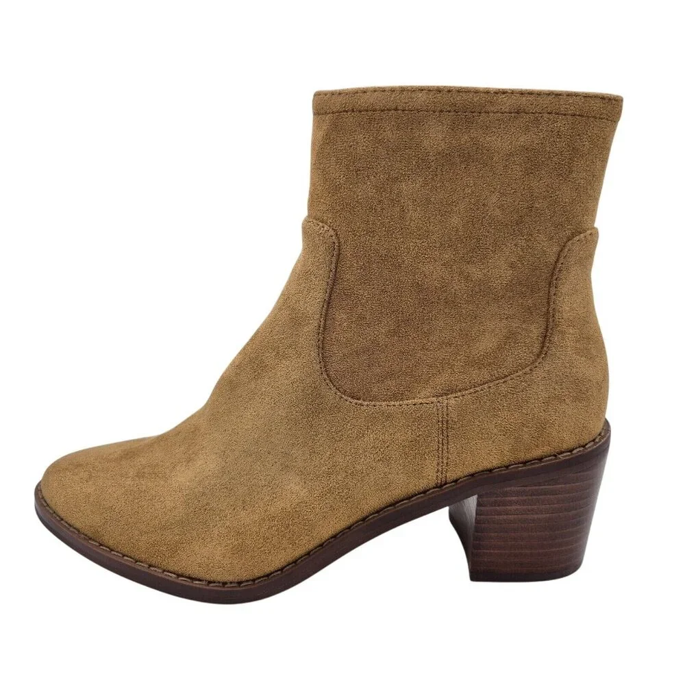 J Crew Women's Western Boots Size 7.5 M Sueded Golden Brandy Brown